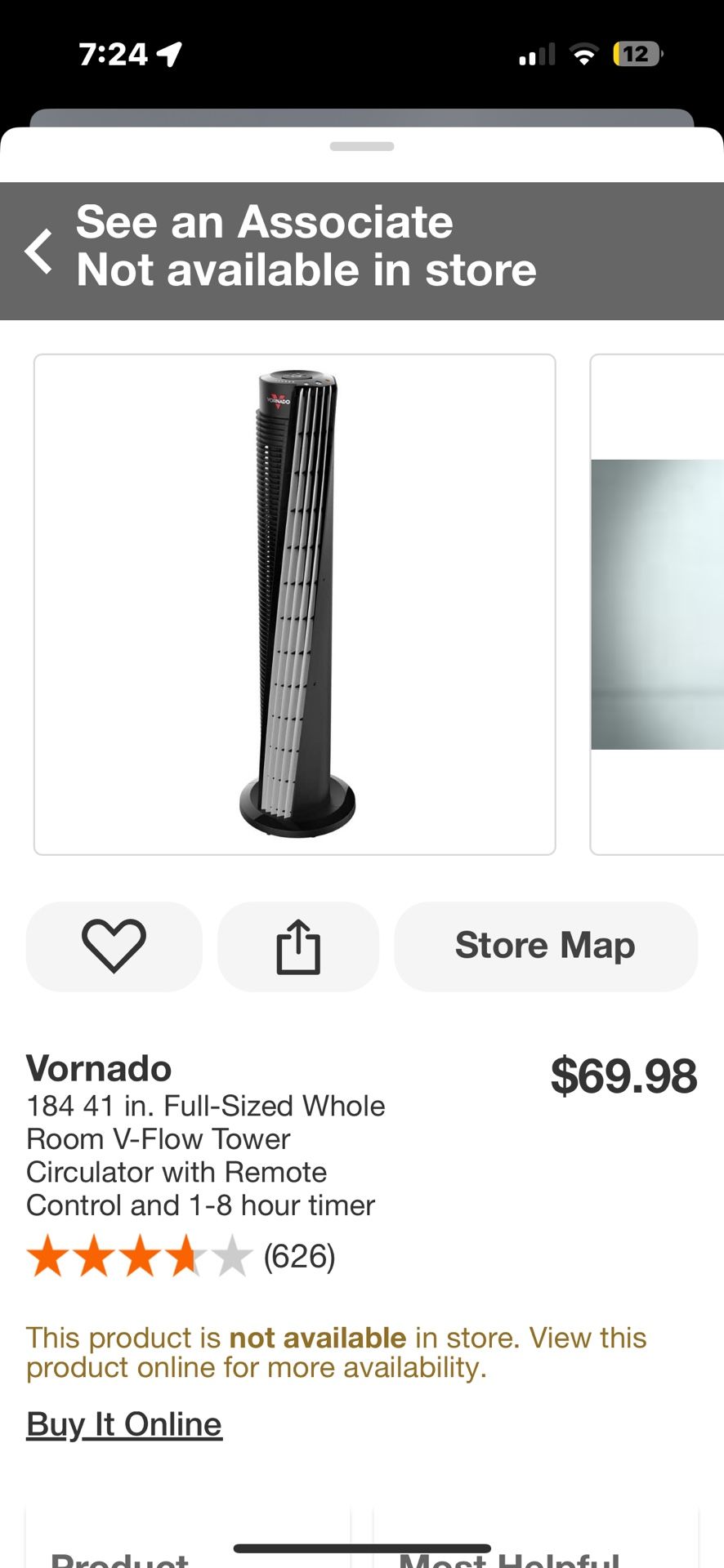 Vornado 184 41 in. Full Sized Whole Room V Flow Tower Circulator with Remote Control fan