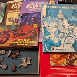 Vintage Dungeons And Dragons Books Modules Figures Manuals Lot