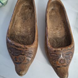 vintage wooden Dutch clogs 