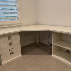Pottery Barn Bedford White Corner Desk