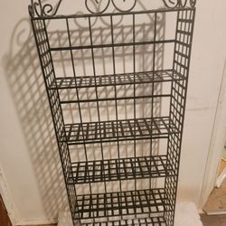 Black Wrought Iron 6-tier Bakers Rack/Media Storage/Floor Shelves, Cd/ Book 46.75 in x 18.5 in x 5.5 in
