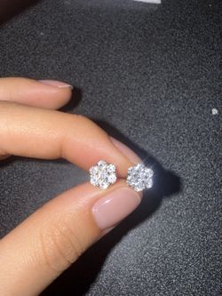 Moissanite Cluster Earrings