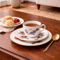 Royal Worcester 1960s Evesham 9 Tea Sets Cups Saucers Dessert Plates, 27 Pieces