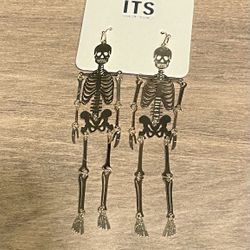 Skeleton Earrings Filigree Halloween Day Of The Dead