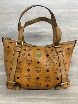 MCM Visetos Liz Medium Shopper Tote in Cognac (PO1021955)