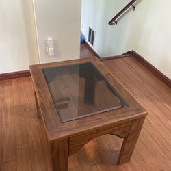 Vintage Mid 20th Century Rustic Table With Mother of Pearl Inlay
