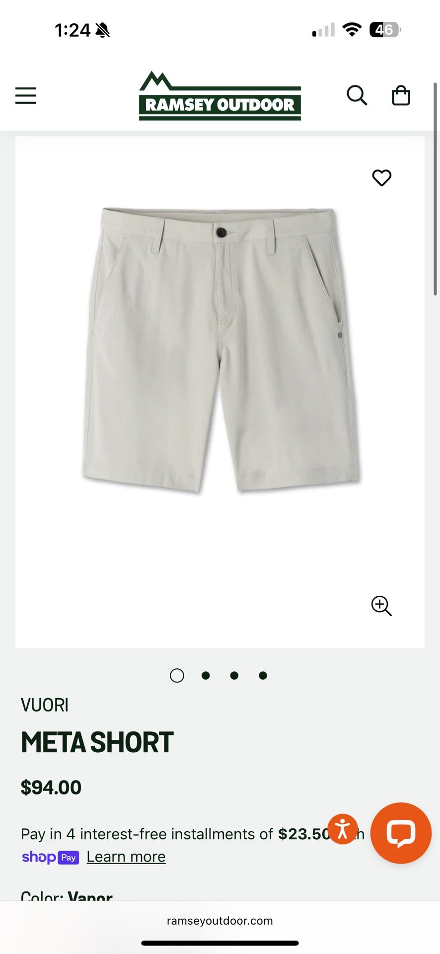 Vuori Meta shorts