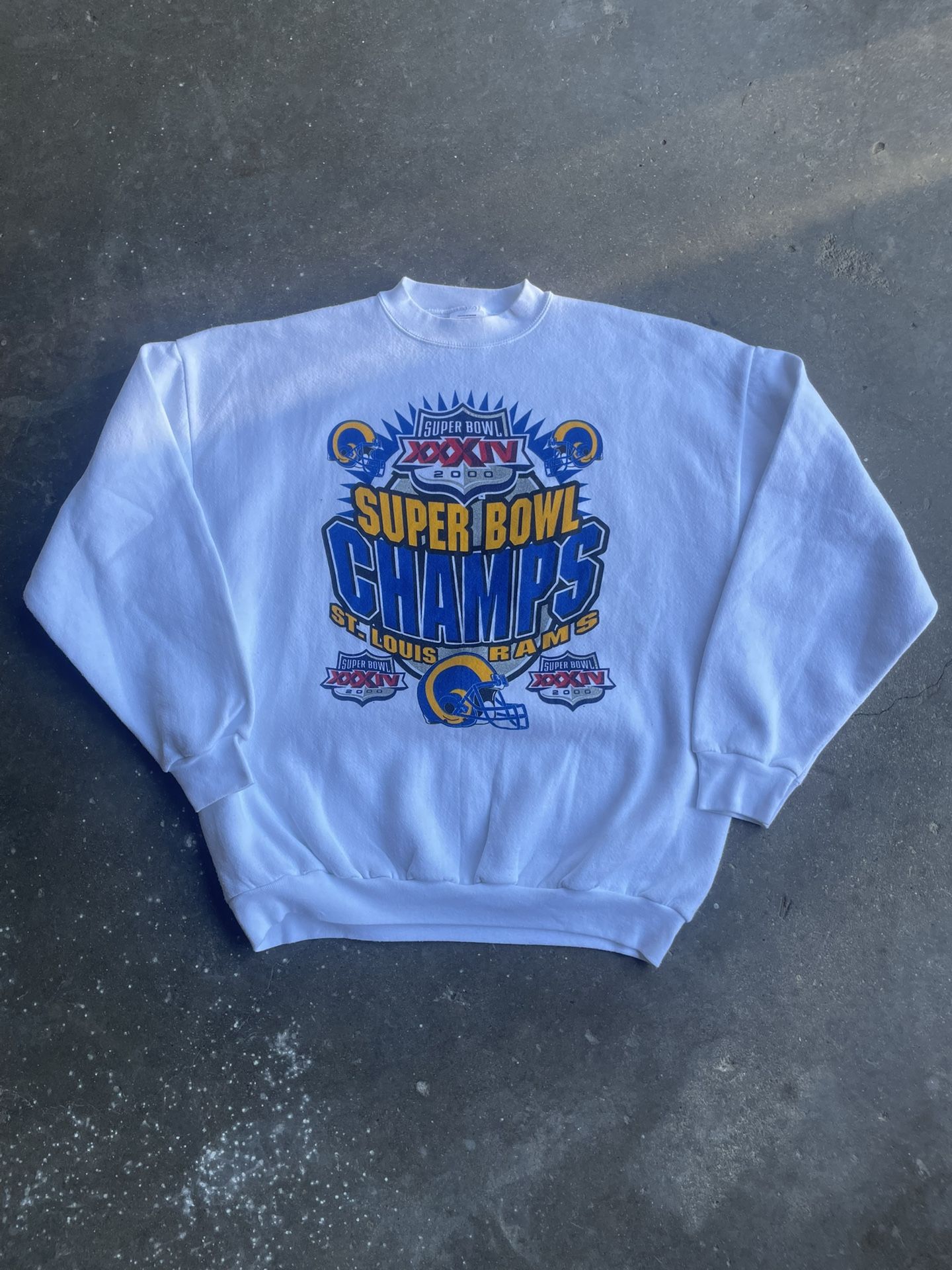 Vintage Tultex 2000 Super Bowl XXXIV Champs St. Louis Rams Crew Neck Size XL