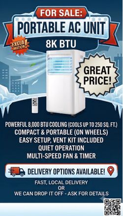 *Brand New Coswar Portable AC 8k BTU $320*