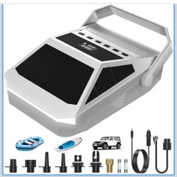 50PSI Paddle Board Pump Electric Portable, High Pressure Sup Pump - Dual Stage Inflation, Auto Shut Off and Deflate for Stand Up Paddle Board/Car/Kaya