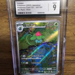 Pokemon Graded Slab CGV 9 Ivysaur #167 Japanese (2023) 151 Art Rare Holo