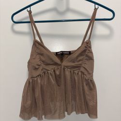 Almost Famous Ruched Mesh Cami Top - Size L