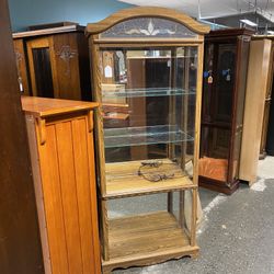 Curio Cabinet w/ Lights & 2 Glass Shelves (Missing 1 Glass Shelf)