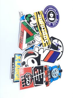 12 Pieces Fashion Logo Vinyl Stickers