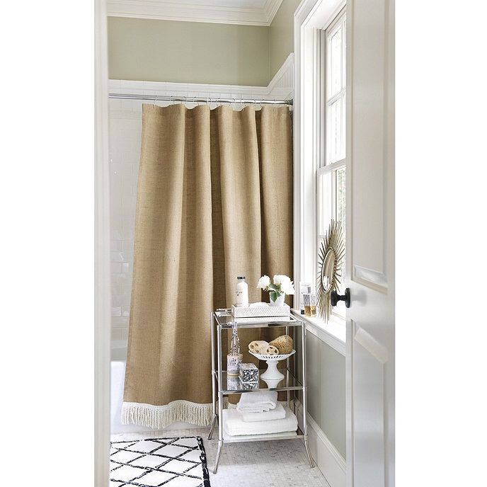 Ballard Designs Burlap Jute Shower Curtain