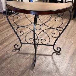 Cherry Wood / Wrought Iron Pedal Hall table