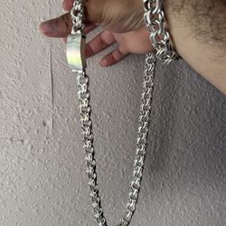 silver chain and bracelet