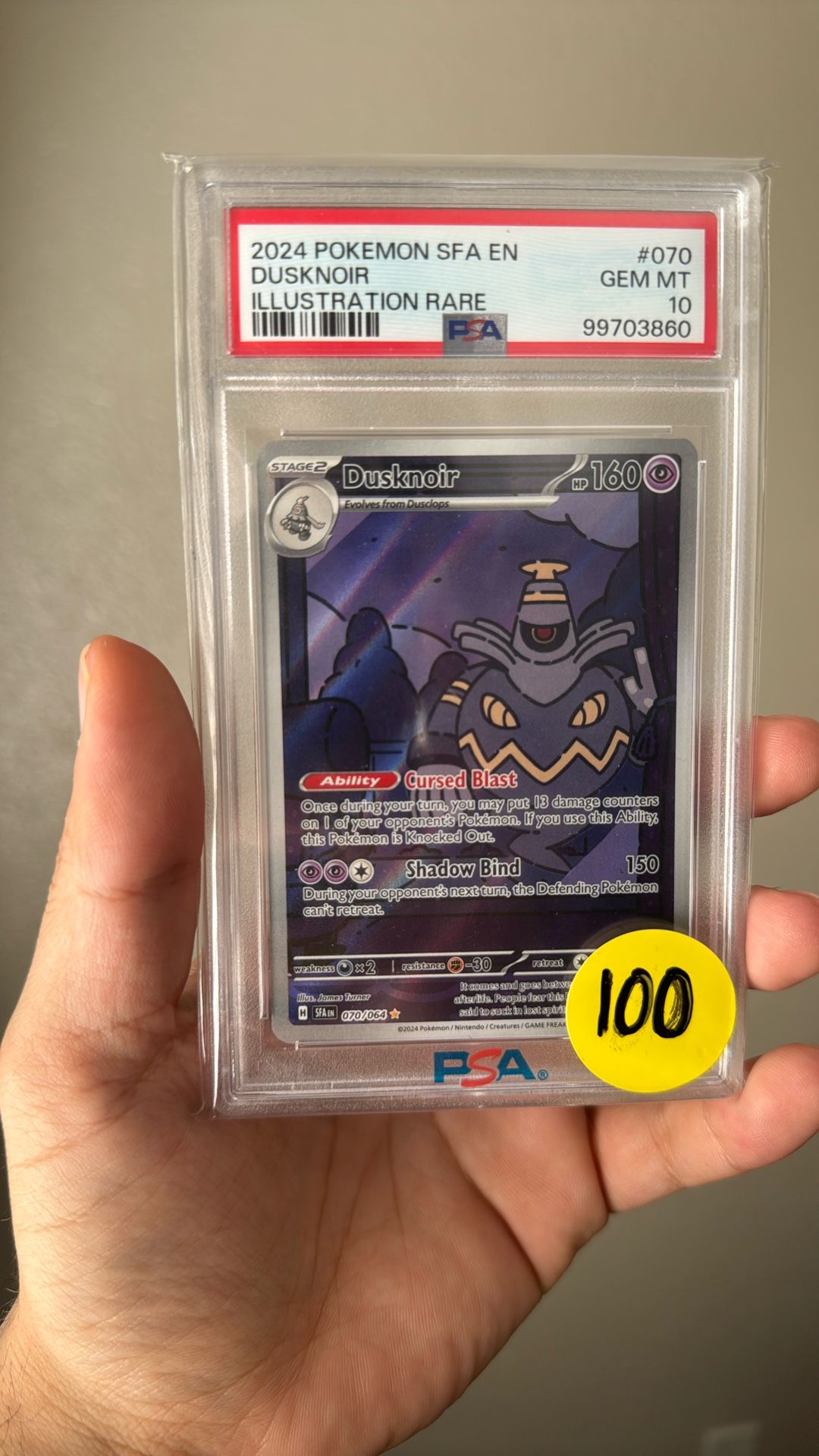 Pokemon 2024 Dusknoir #070 PSA 10 Shrouded Fable