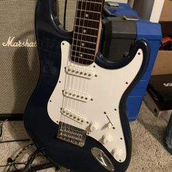 2001 Fender Squier Bullet Stratocaster / Strat Electric Guitar - Navy Blue!