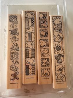 Patchwork Borders Rubber Stamp Set of 4 Stampin' Up