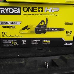 Ryobi 12" 18v HP Brushless Chainsaw (Tool Only)