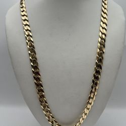 10k Yellow Gold Solid 22” 8.25mm Curb Link Chain 