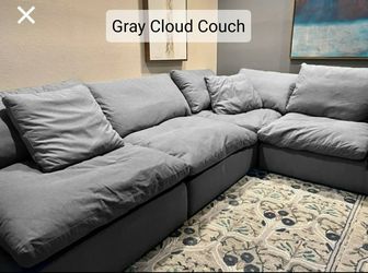 Grey Cloud Couch Modular Sectional Sofa 