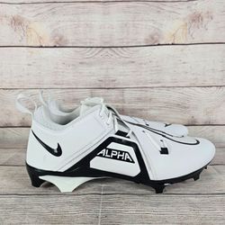 Nike Alpha Menace Elite 3 Football Cleats White Black FB6834-100 Mens 16