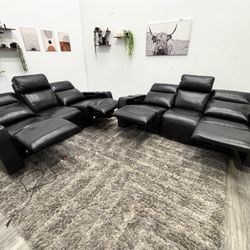 Black Recliner Couch Set - Free Delivery
