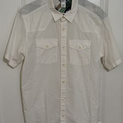 Patagonia Shirt Adult White Button Up Three Trees Shirt Men’s Short Sleeve