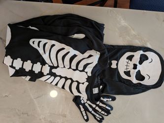 Skeleton costume darl with mask gloves(10-12)