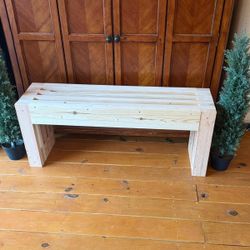 Handmade Solid Wood Entryway Bench