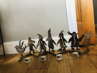 Eddie Bauer Penguin Metal Folding Screen W/ Tea Lights