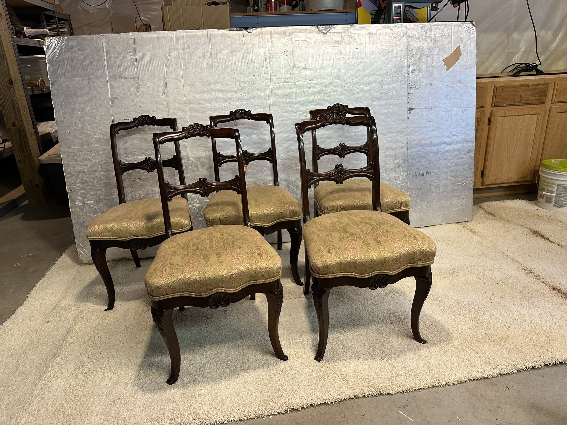 Reupholstered Antique Chairs (set of 5)