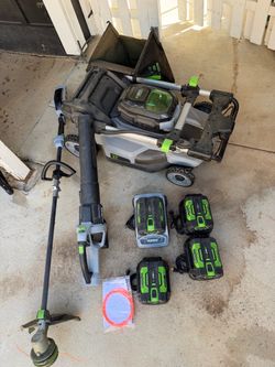 EGO Mower with String Trimmer & Blower