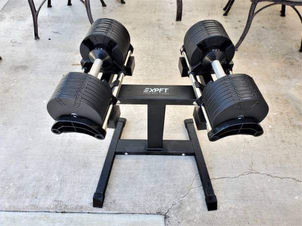 Adjustable Dumbbell Set With Stand (2 x 70LB)