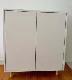 IKEA EKET Cabinet w/ 2 Push-Open Doors & Wood Legs (White) – Assembled small book shelf
