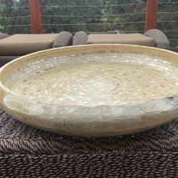 Large Decorative Coffee Table Shell Disc
