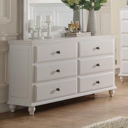 Brand New White Finish 6 Drawer Dresser