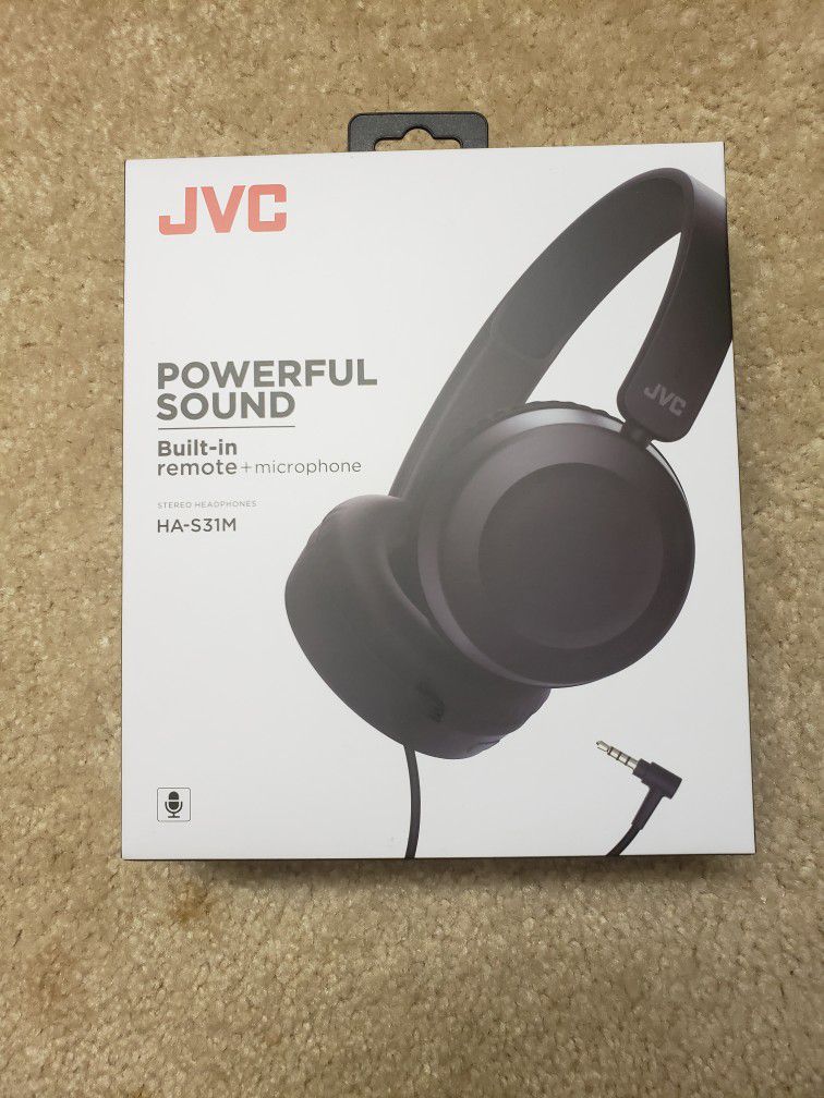JVC Powerful Sound Wire Headphones Built-In Remote & Mic HA-S31M SB31 B-K (BR8)