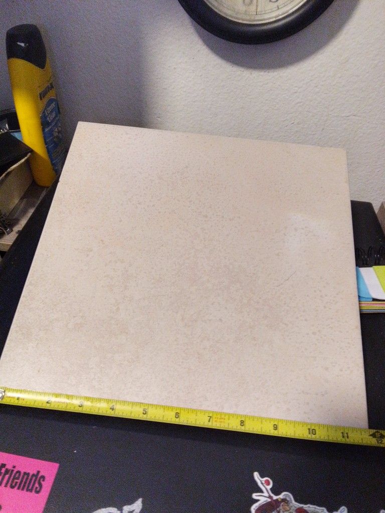 White W/Beige Accents Ceramic Glazed Tiles