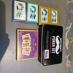 Large Lot Of Playing Cards And Poker Set