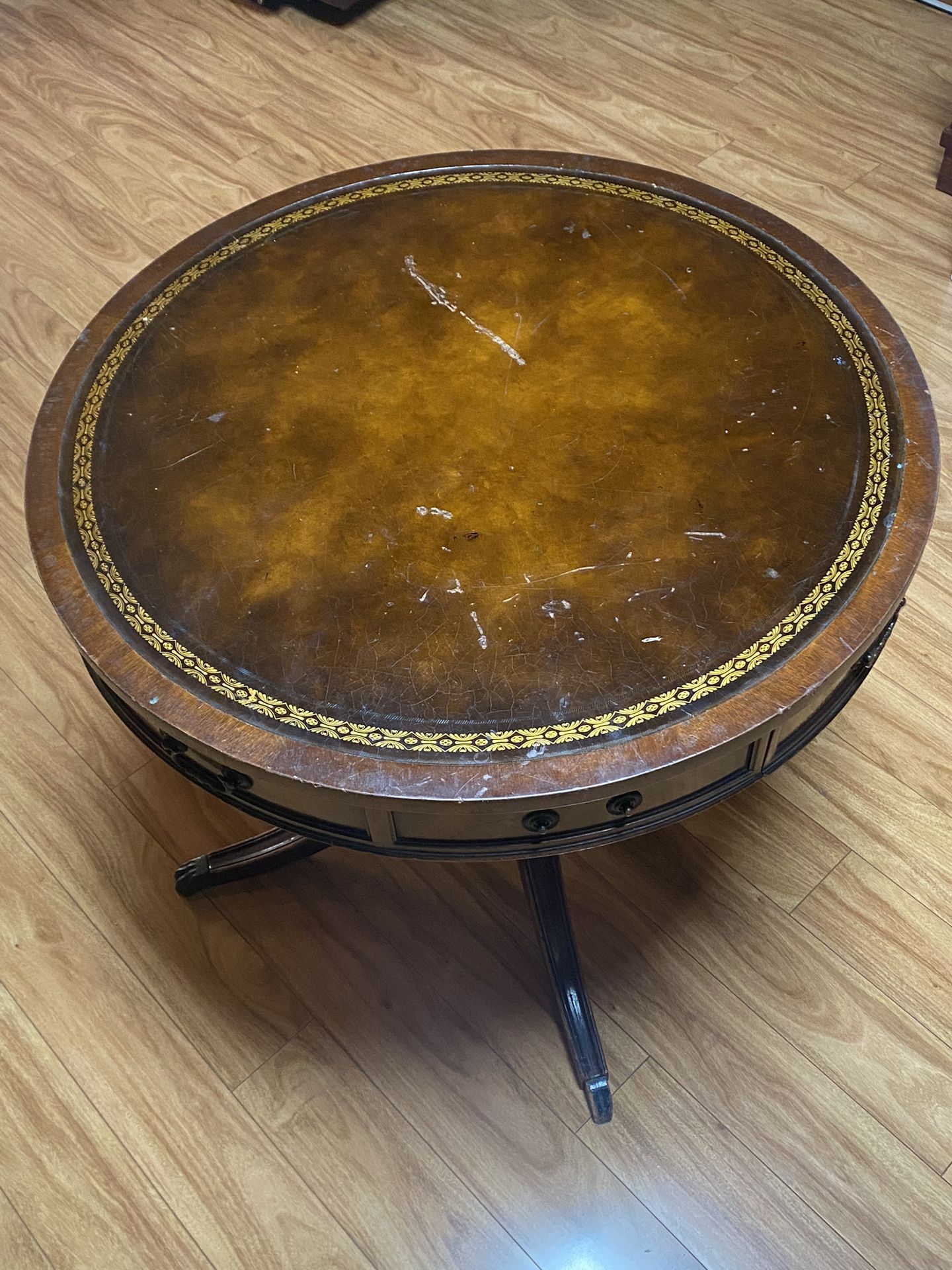 ANTIQUE PEDESTAL TABLE