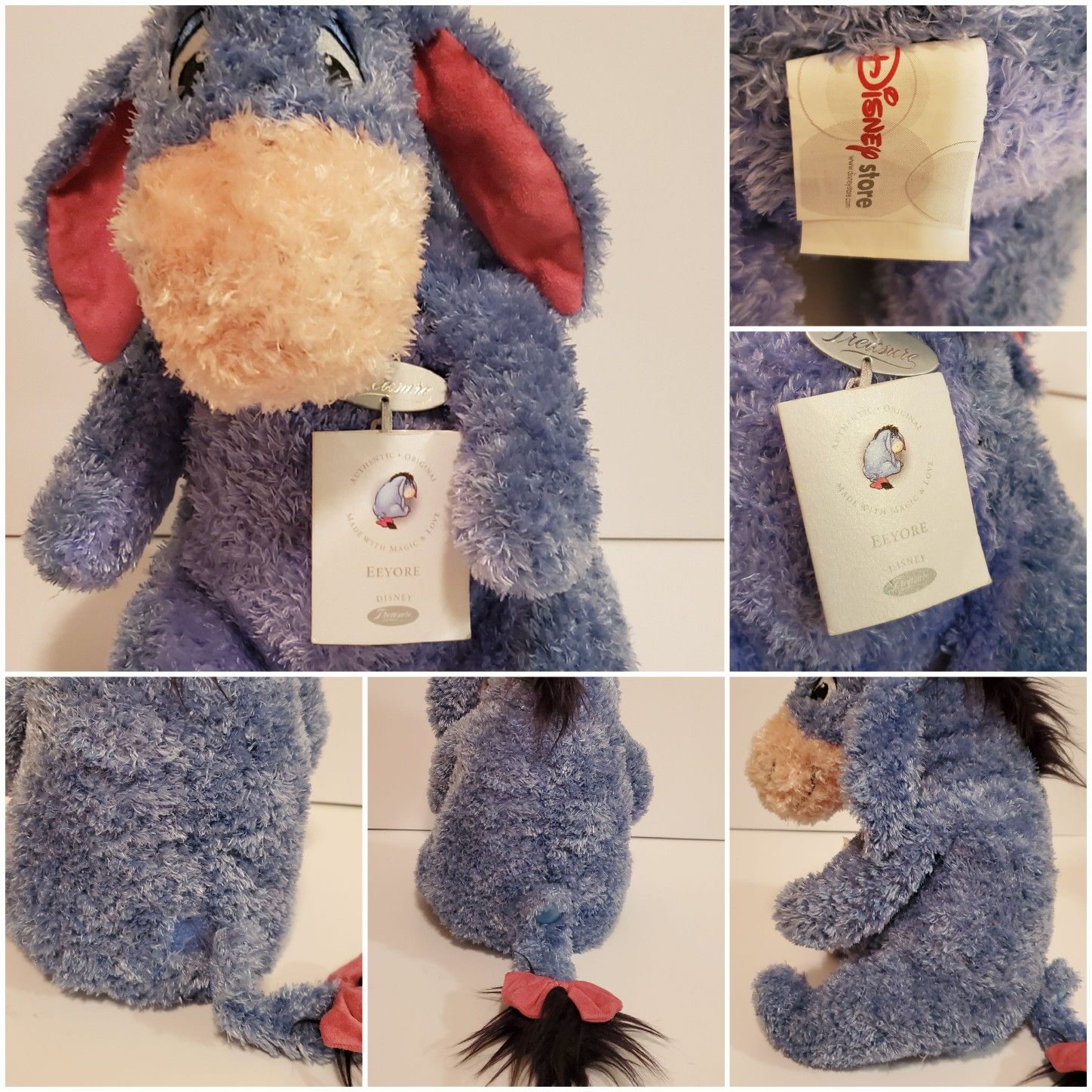 New with tags Disney Treasures Eeyore Stuffed Plush with detachable tail from Winnie the Pooh