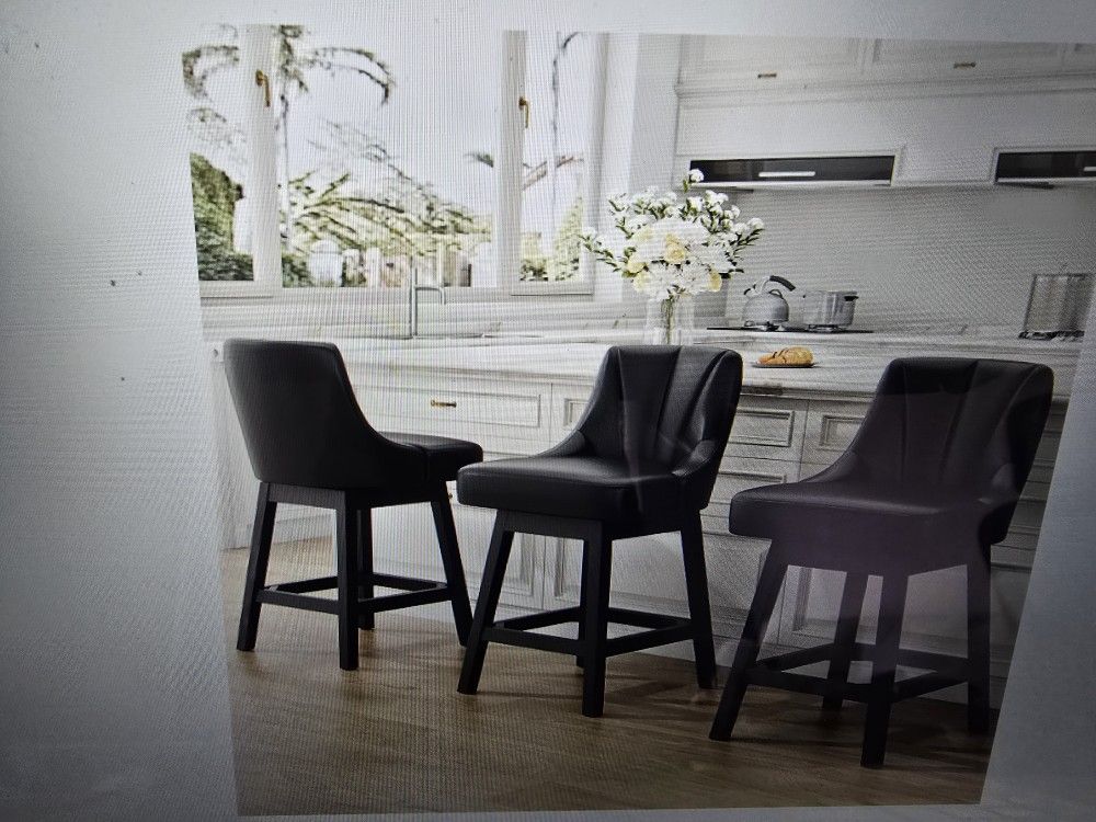 BLACK  SWIVEL  BAR  STOOLS