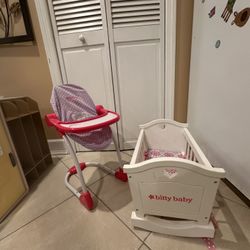 American Girl Crib And High Chair Doll Set 