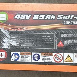 Enjoybot 48V 65AH LiFePO4 Lithium Golf Cart Battery Self-Heating, 3328Wh, 120A BMS