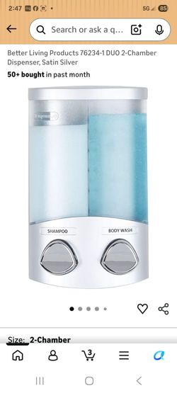 Better Living Products 76234-1 DUO 2-Chamber Dispenser, Satin Silver