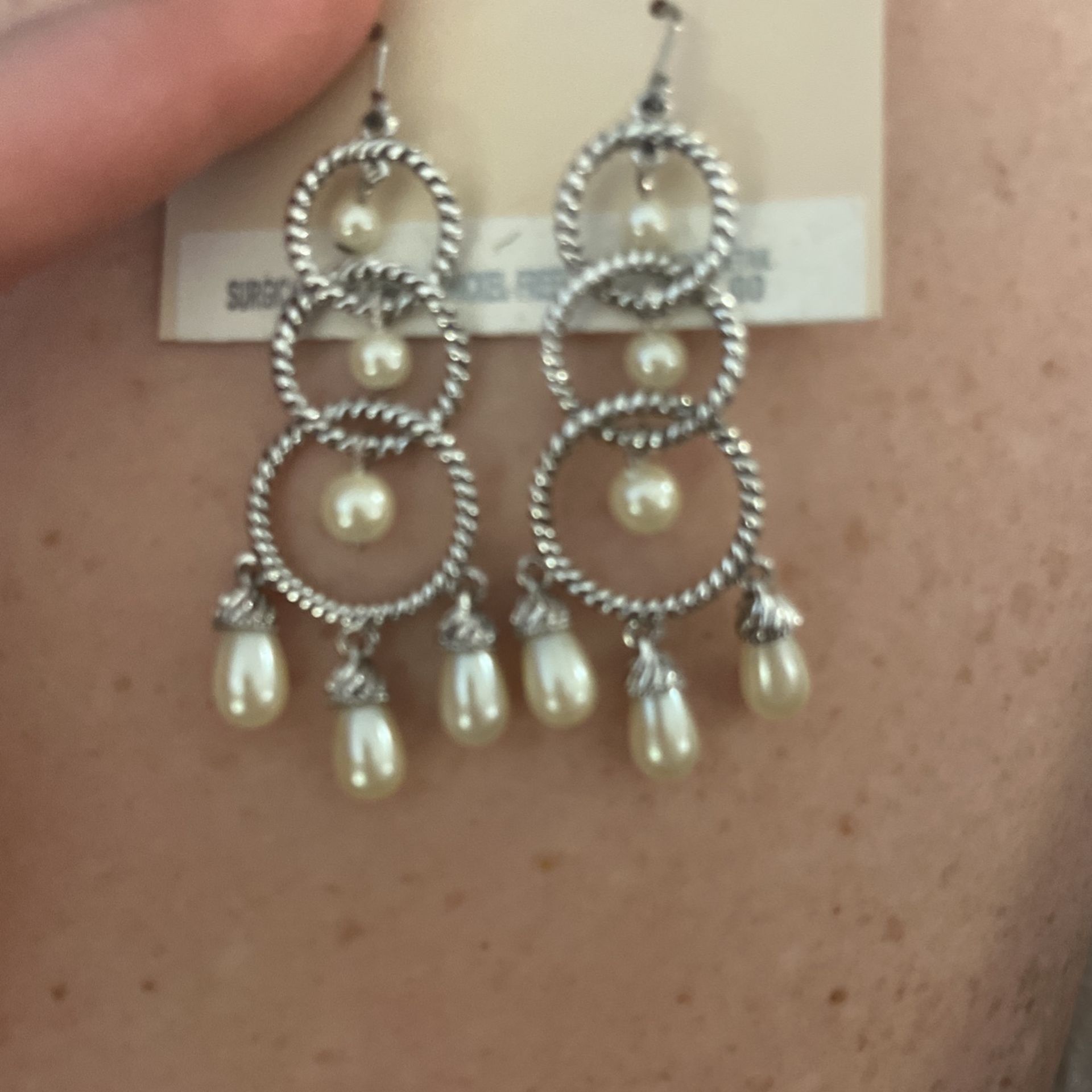 Pearl Simulated Earrings Brand New