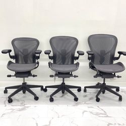 HERMAN MILLER REMASTERED AERON CHAIRS SIZE A,B,C FULLY ADJUSTABLE $799 AND UP DELIVERY AVAILABLE 🚚🚚🚚